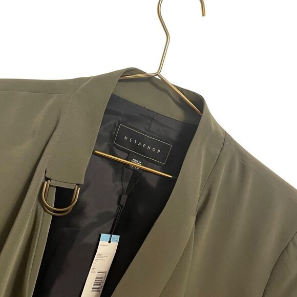 Metaphor Missy Waterfall Open Front Jacket in Olive Night Size XL NWT - Picture 2 of 7